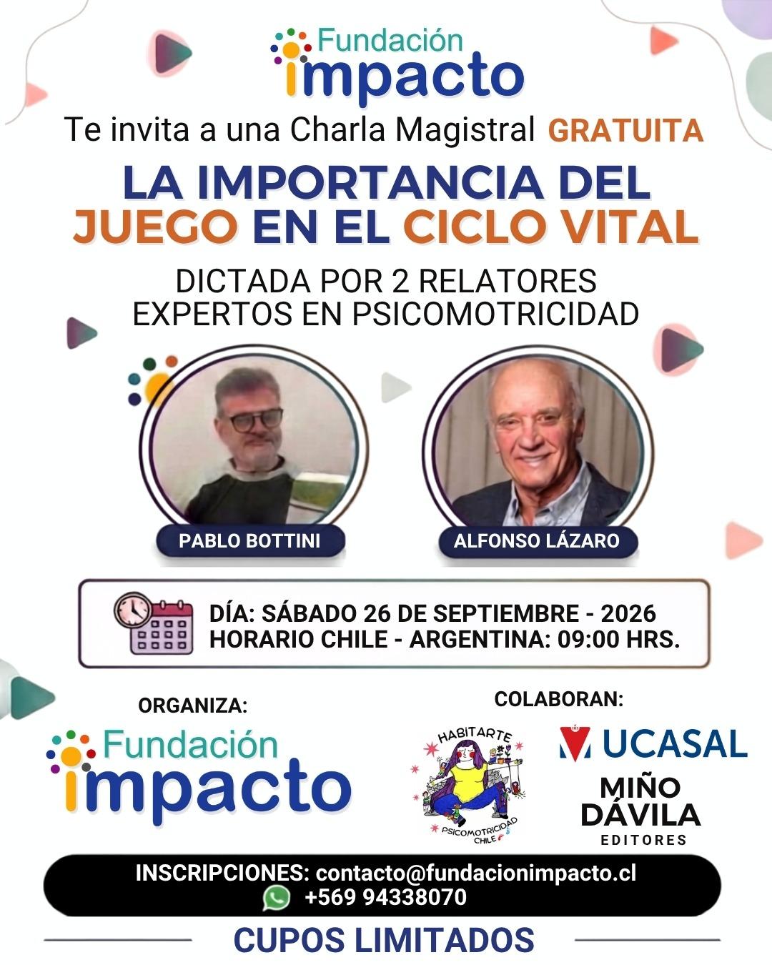 Imagen de la noticia Charla Magistral Gratuita: "La Importancia del Juego en el Ciclo Vital"